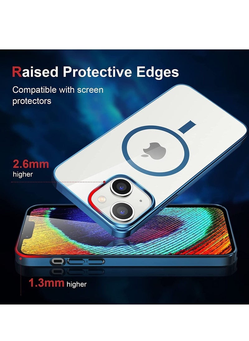 ELTRAZONE - Built-in Magnet Clear Case for iPhone 14, Compatible with Mag-safe Accessories, Slim Thin PC Durable Case Support Wireless Char-ging (iPhone 14, Black) - Image 1