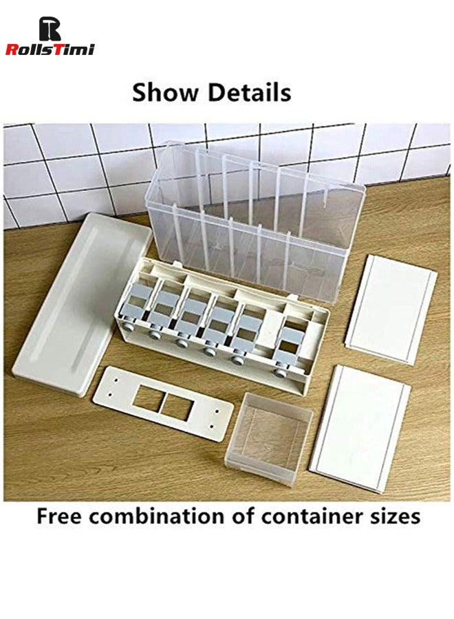 RollsTimi  Wall Mounted Food Dispenser,Whole Grains Rice Bucket,Large Capacity 6-Grid Storage Dry Food Dispenser - Image 3