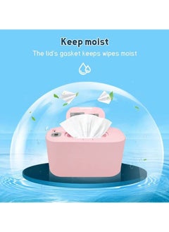 Beauenty Aeneader Baby Wet Wipes Warmer and Dispenser Large Capacity Heater USB with Charging Thermostat Portable Wipes Heating Box Constant Temperature Adjustable SJR-02 (Pink)  - Image 3