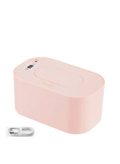 Beauenty Aeneader Baby Wet Wipes Warmer and Dispenser Large Capacity Heater USB with Charging Thermostat Portable Wipes Heating Box Constant Temperature Adjustable SJR-02 (Pink)  - Image 1
