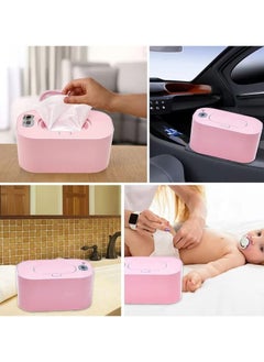 Beauenty Aeneader Baby Wet Wipes Warmer and Dispenser Large Capacity Heater USB with Charging Thermostat Portable Wipes Heating Box Constant Temperature Adjustable SJR-02 (Pink)  - Image 5