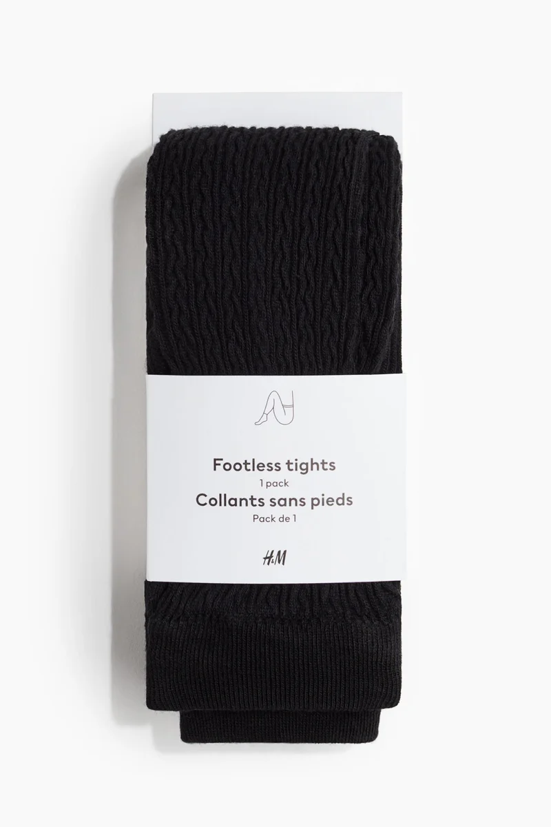 H&M Cable-knit footless tights