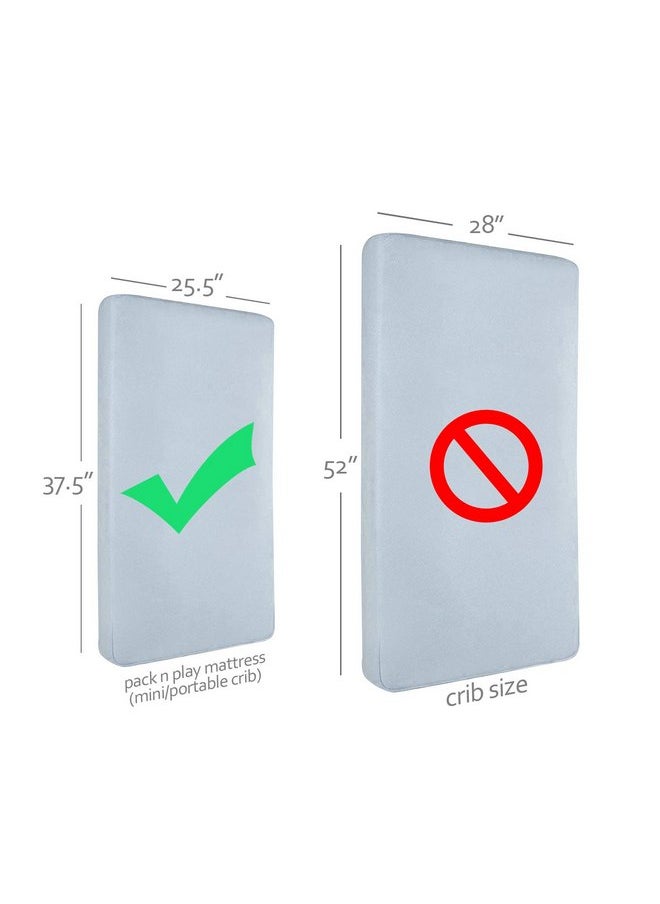 Moonsea Waterproof Pack and Play Mattress Pad Sheets Fitted 2 Pack, Cotton Fabric Pack and Play Protector, Fits Graco Play Yard, Baby Mini Crib Sheet Cover  - Image 5