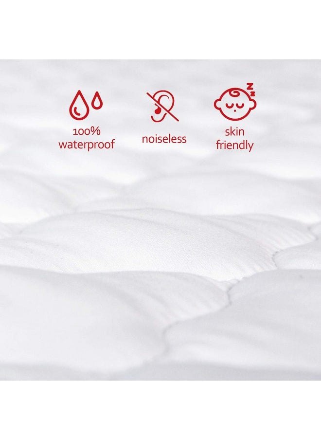 Moonsea Waterproof Pack and Play Mattress Pad Sheets Fitted 2 Pack, Cotton Fabric Pack and Play Protector, Fits Graco Play Yard, Baby Mini Crib Sheet Cover  - Image 2