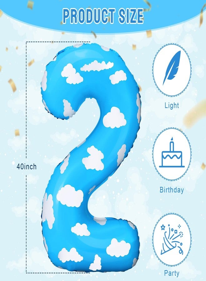 Lunmon 40 Inch Number 2 Story Birthday Balloon Story Party Decorations Inspired Party Supplies for 2nd Birthday Baby Shower Decorations for Kids - Image 2