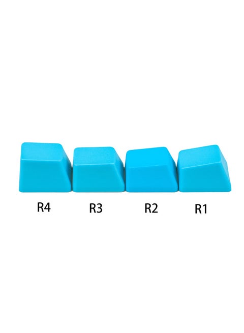 PBT Non-engraved Keycap 1u Thickened Mechanical Keyboard R1 R2 R3 R4 Highly Personalized Monochrome Multi-color Rainbow Matching-Color:Blue