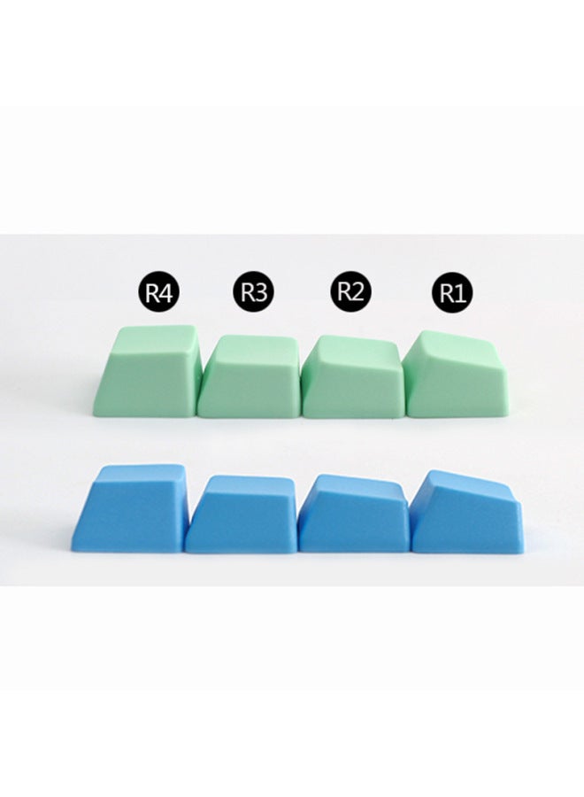 PBT Non-engraved Keycap 1u Thickened Mechanical Keyboard R1 R2 R3 R4 Highly Personalized Monochrome Multi-color Rainbow Matching-Color:Blue