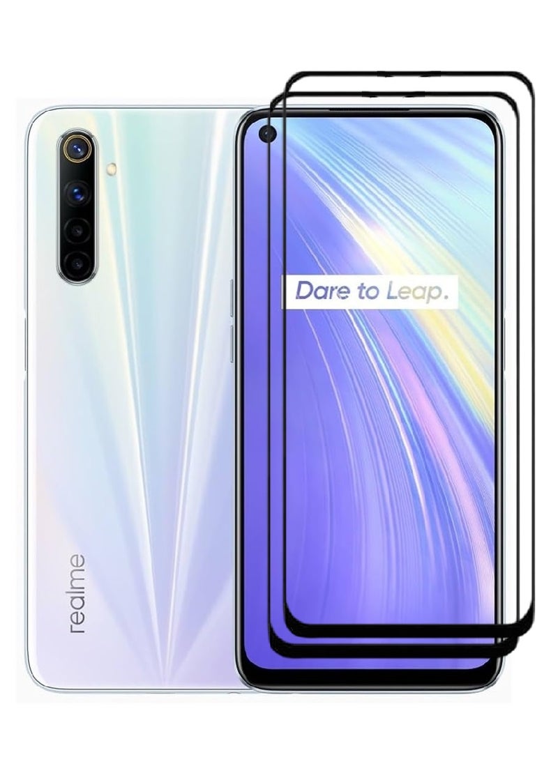 AINA 2 Pieces Tempered Glass Screen Protector 5D Designed For Realme 6 Full Glue Edge to Edge Full Screen Coverage And Bubble Free - Image 1