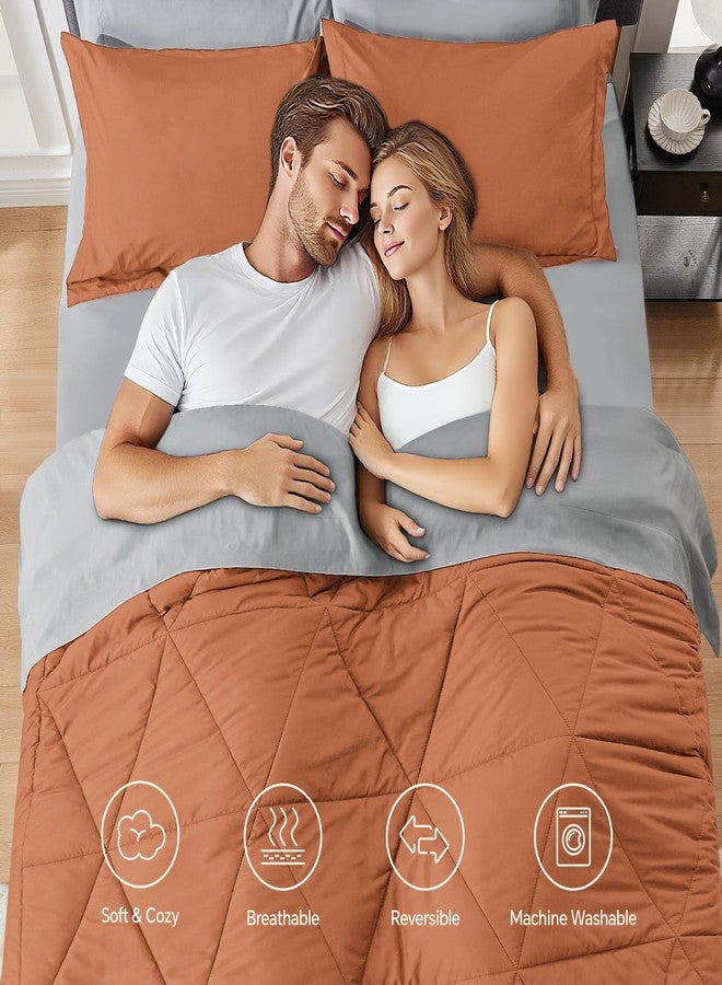 BEDELITE Queen Comforter Set 7 Pieces Bed in A Bag - Soft Microfiber Reversible Burnt Orange Bed Set with Comforters, Sheets, Pillowcases & Shams, Cozy Luxury Bedding Sets for All Season - Image 2