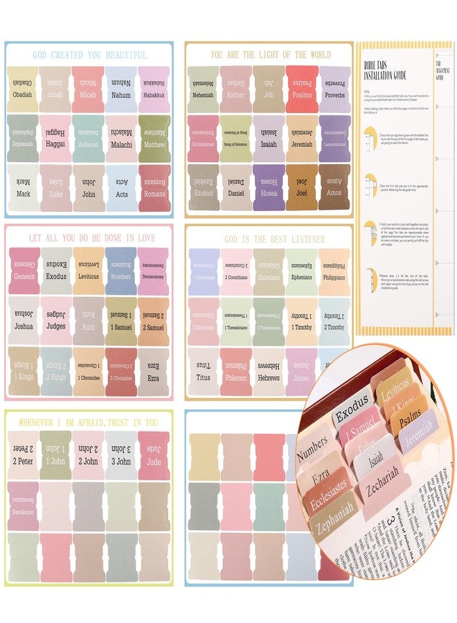 DOMMARE Bible Tabs for Women, 90 Piece Laminated Large Print Bible Bookmarks Index Tabs Study Supplies Guide Kit, Baptism Christian Gifts for Men Men Men Beginning - Image 5