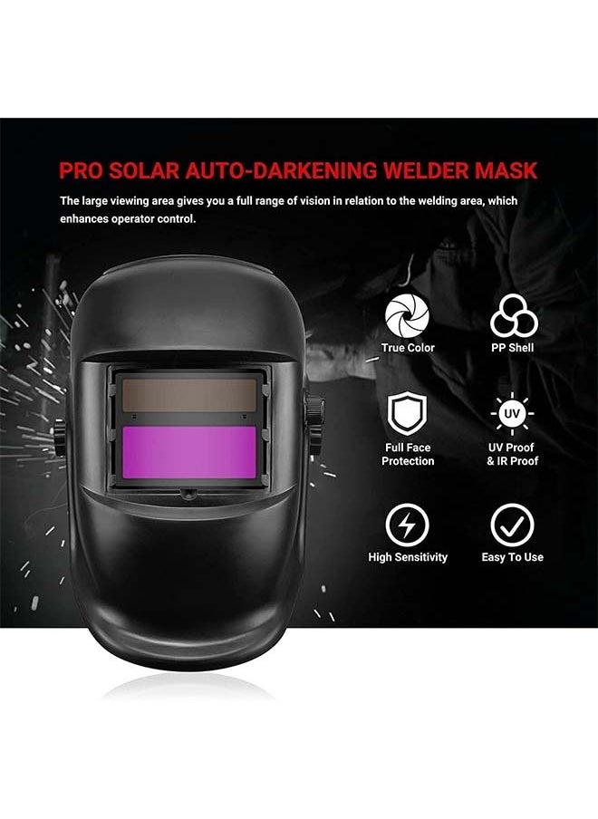 L&E Adjustable Welding Helmet Auto Darkening, True Color Solar Powered Welding Hood, Wide Shade Range 19-24CM Welding Mask for TIG MIG ARC Weld Plasma Cut Grinding（protective film*10）  - Image 5