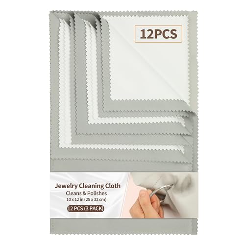 Bonison 3 Pack Large Silver Polishing Cloth – 10"x12" Jewelry Cleaning Cloth & Multi-Layer Jewelry Polishing Cloth for Silver, Gold, Diamond, Platinum, Coins, Watches, Gemstones（Gray） - Image 1