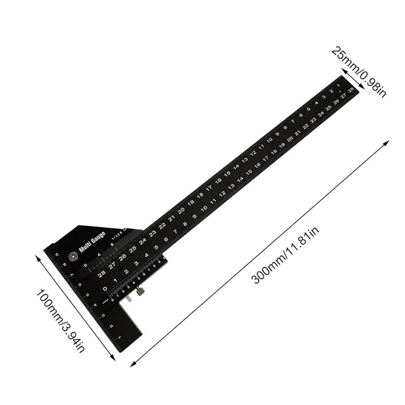T Square For Woodworking,Multi-Angle Aluminum Alloy | Miter Angle Gauge For Carpentry Squares | for Workshop, and Metalwork - Image 3