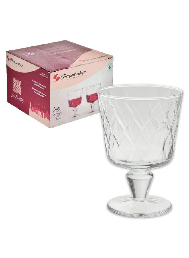 Paşabahçe Pasabahce Leafy Stemware 270cc – 4-Piece Wine Glass Set GB - Image 1
