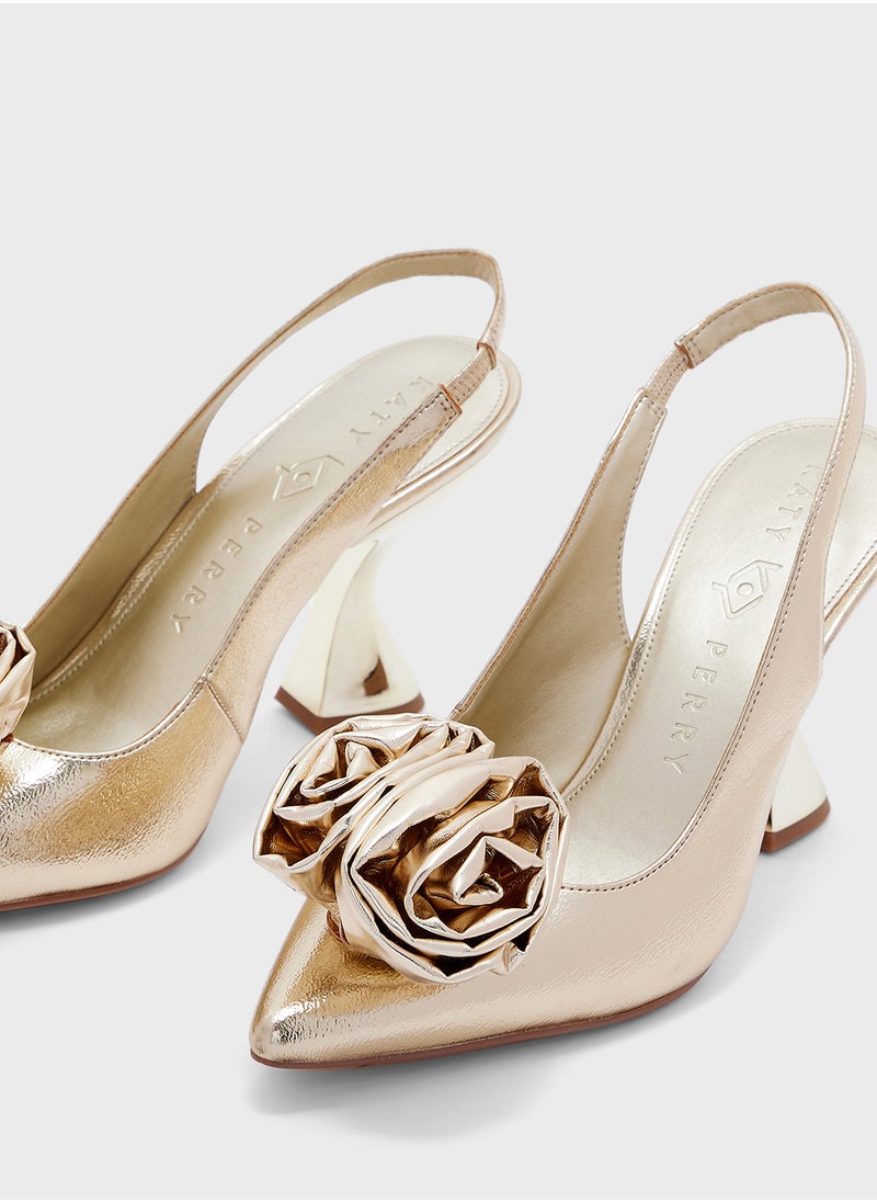 Katy Perry - Close Toe Flower Detail Mid Heel Pumps - Image 1