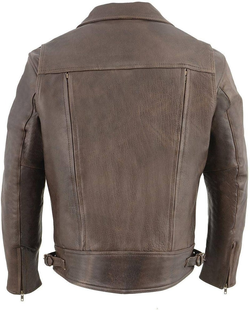 Milwaukee Leather MLM1522 Men's Vented Retro Brown Leather Motorcycle Jacket - Small - Image 2