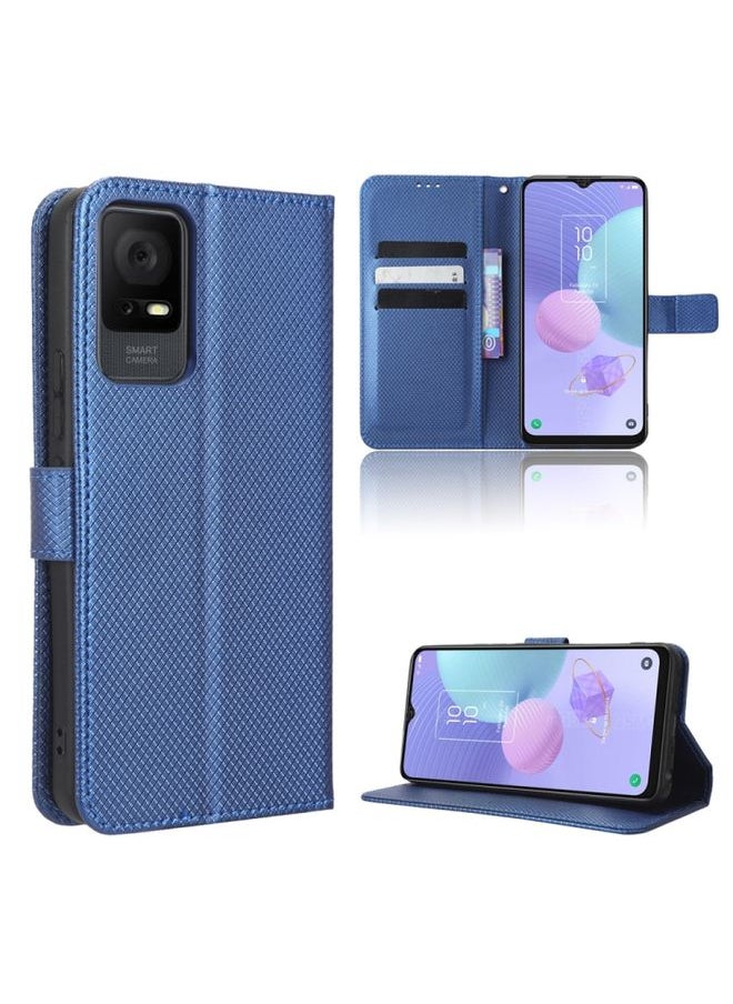 Case Cover For TCL 405 / 406 T506D Diamond Texture Leather Phone Case Blue