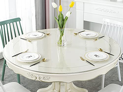 Deep Dream 15mm Thick 48 Inches Clear Round Table Protector Round Table Cover Tablecloth Protector Table Protector for Dining Room Table  Office