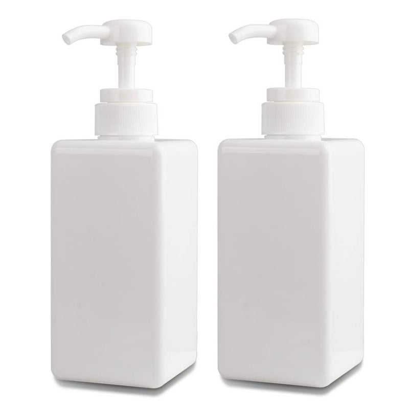 Pump Bottle Refillable Plastic Empty Lotion Soap Dispenser Liquid Container for Bathroom Shampoo and Body Wash 22oz650ml White 2 Pack