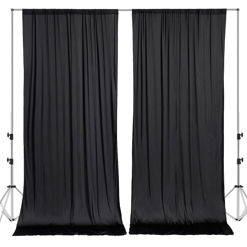 Mohoeey 10 ft x 10 ft Black Backdrop Curtains Panels Wrinkle Free Polyester Photography Backdrop DrapesWedding Party Home Decoration Supplies