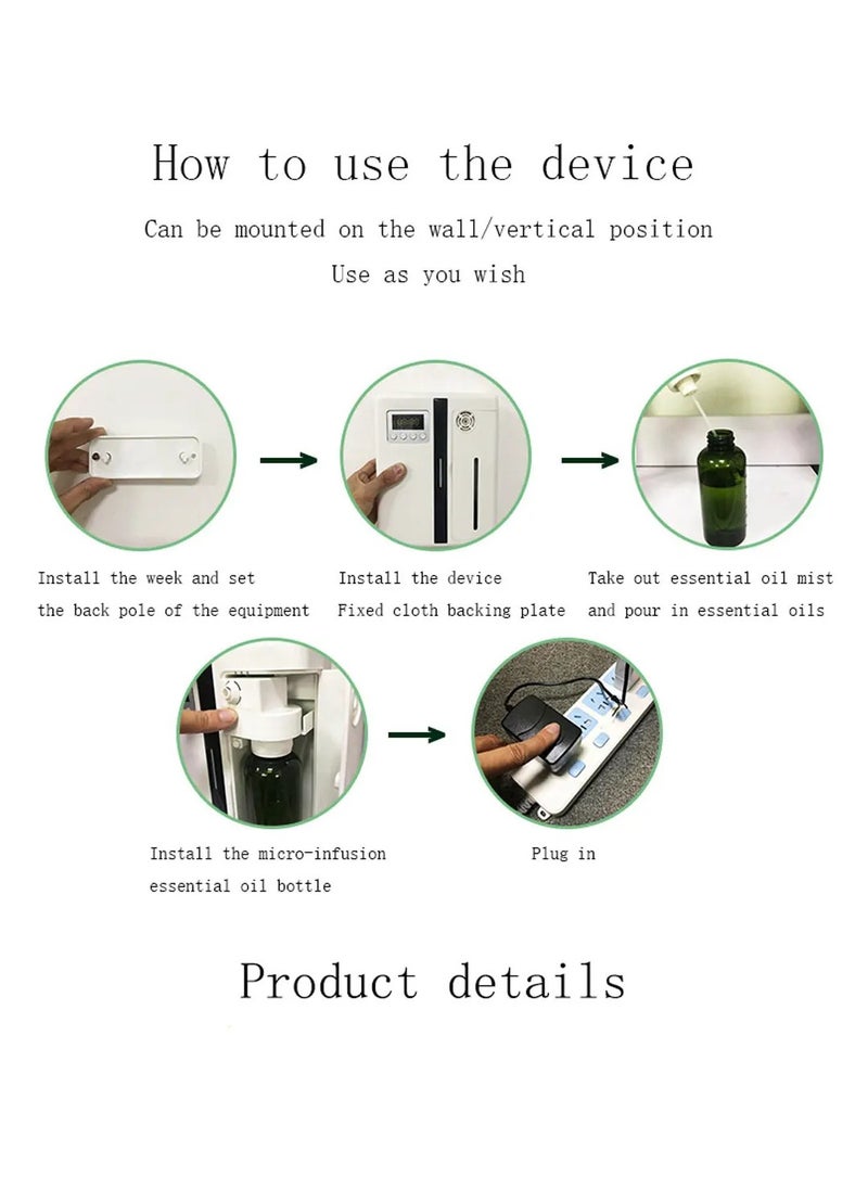 AROAQ - Scent Machine Aroma Diffuser Wall Mounted Hotel 160ML Aroma Diffuser With Fan Inside For Large Area Hotel Lobby Home Fragrance - Image 1