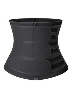 Three-In-One Zipper Chloroprene Black Corset L Size