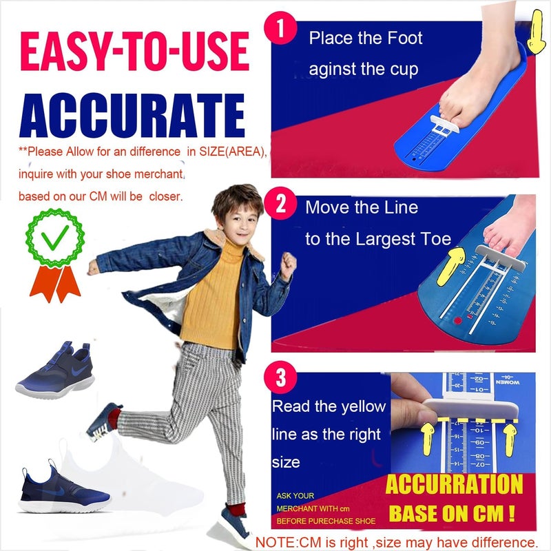 COMMON'H Shoe Sizer Foot Measurement Device Shoe Feet Measuring Ruler Sizer Buy Kids Shoes Online (Uni Blue),1 - Image 3