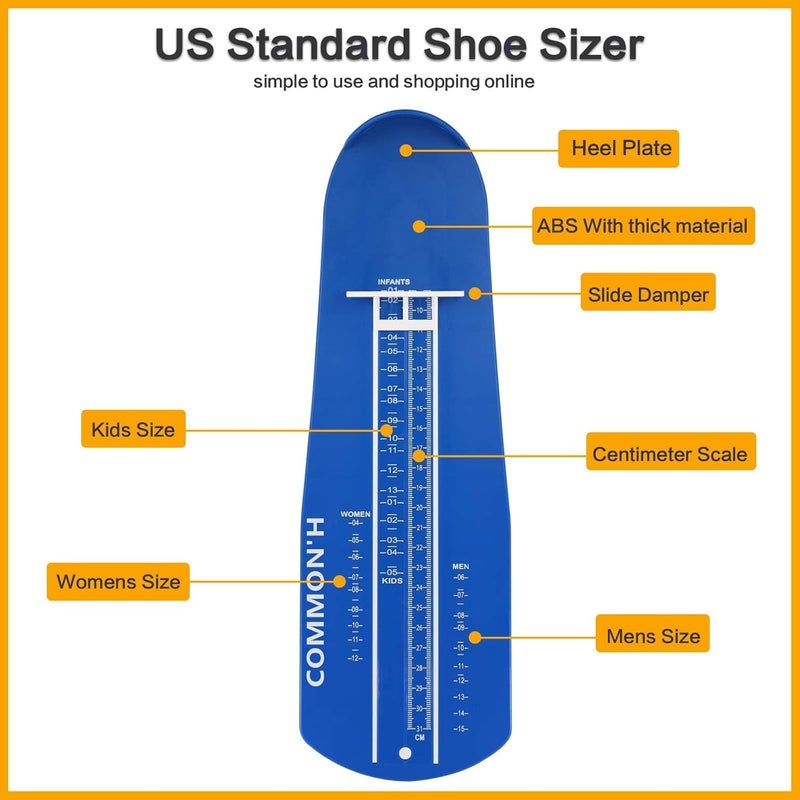 COMMON'H Shoe Sizer Foot Measurement Device Shoe Feet Measuring Ruler Sizer Buy Kids Shoes Online (Uni Blue),1 - Image 5