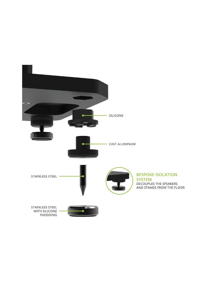 Kanto Audio SX26 26" Fillable Speaker Stands with Isolation Feet and Fillable Channel-Black, Pair - Image 4