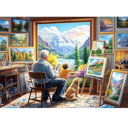 WSCXSC Puzzles for Adults 1000 PiecesJigsaw Puzzles 1000 Pieces Painting Room Puzzle for Adults Unique 1000 Piece Scenery Puzzles Fun Relax Puzzle Challenging Family Game Gift - Image 1