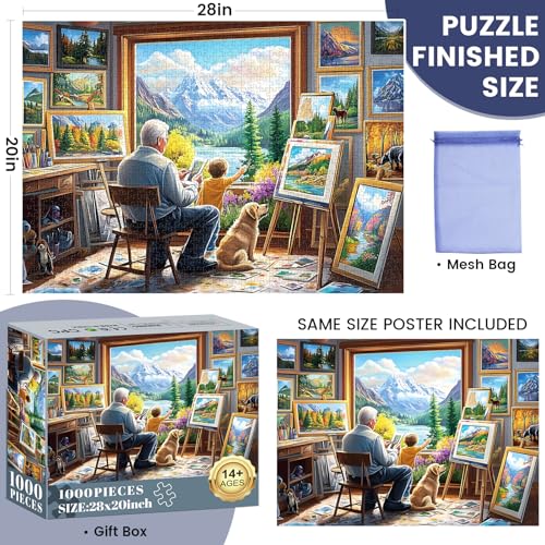 WSCXSC Puzzles for Adults 1000 PiecesJigsaw Puzzles 1000 Pieces Painting Room Puzzle for Adults Unique 1000 Piece Scenery Puzzles Fun Relax Puzzle Challenging Family Game Gift - Image 5