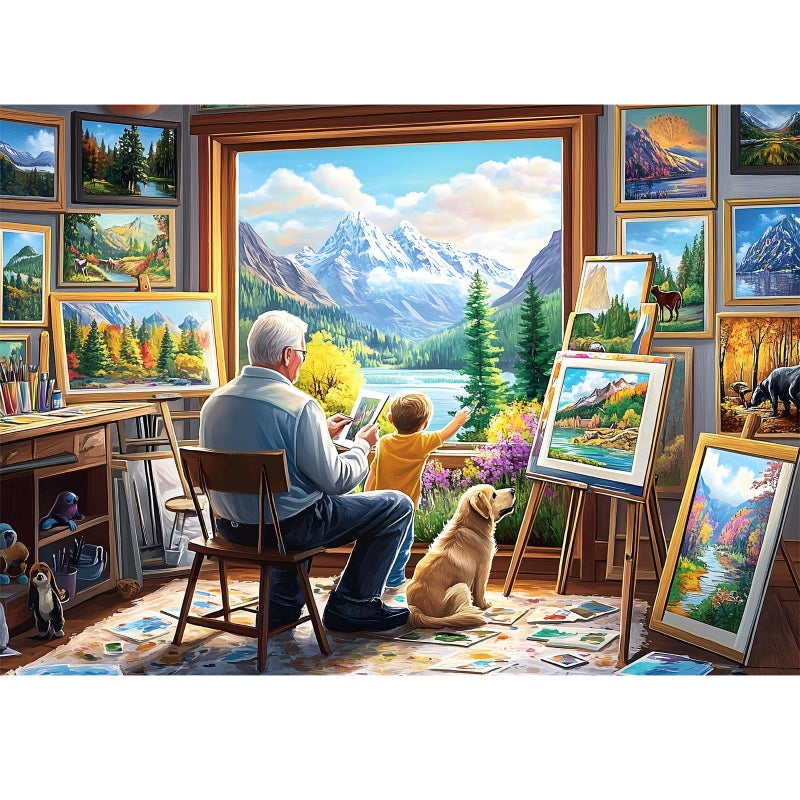 WSCXSC Puzzles for Adults 1000 PiecesJigsaw Puzzles 1000 Pieces Painting Room Puzzle for Adults Unique 1000 Piece Scenery Puzzles Fun Relax Puzzle Challenging Family Game Gift - Image 3