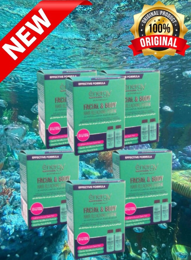ENERGY COSMETICS 6 Pieces Facial And Body Hair Bleaching System 40 Grams And 60ML - Image 1