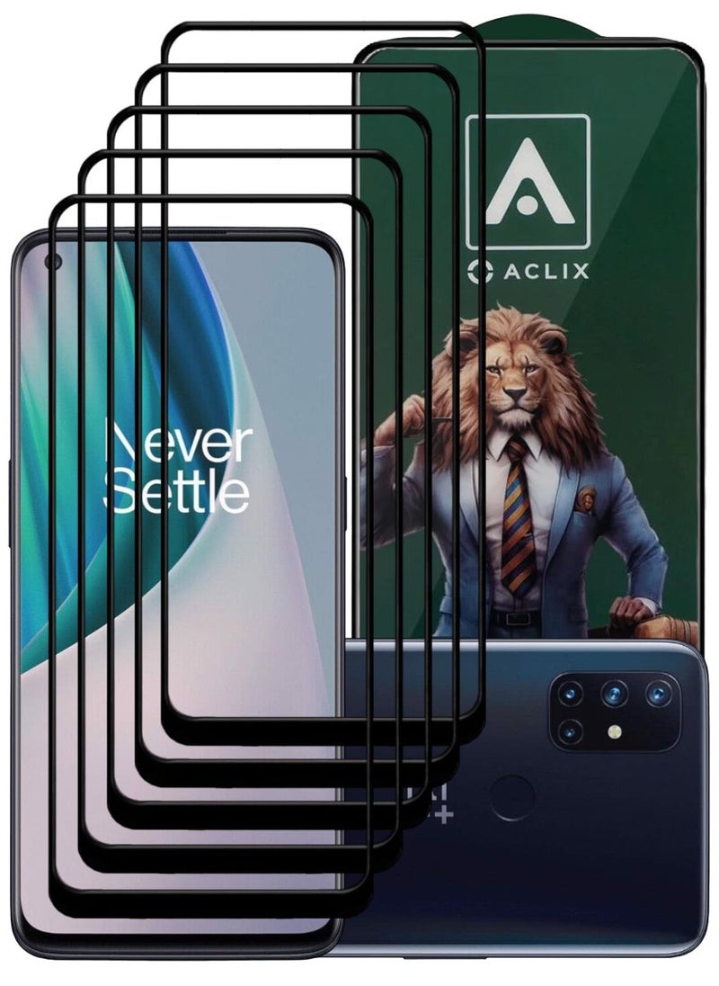 ACLIX 5 Pieces Antistatic ESD Dustproof Premium Quality High Definition Tempered Glass Screen Protector Designed For OnePlus Nord N10 5G - Image 1