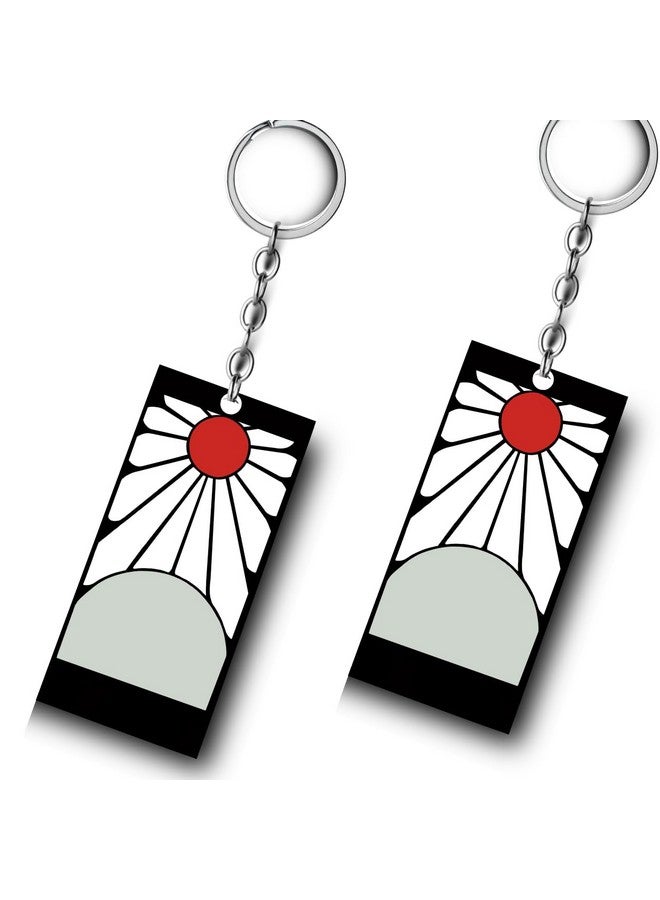 Replix حامل مفاتيح أنمي مطبوع من ريبليكس بريميوم (عبوة من 2) للدراجة، السكوتر، السيارة، حامل مفاتيح أكريليك (قاتل الشياطين)، متعدد الألوان - Image 1