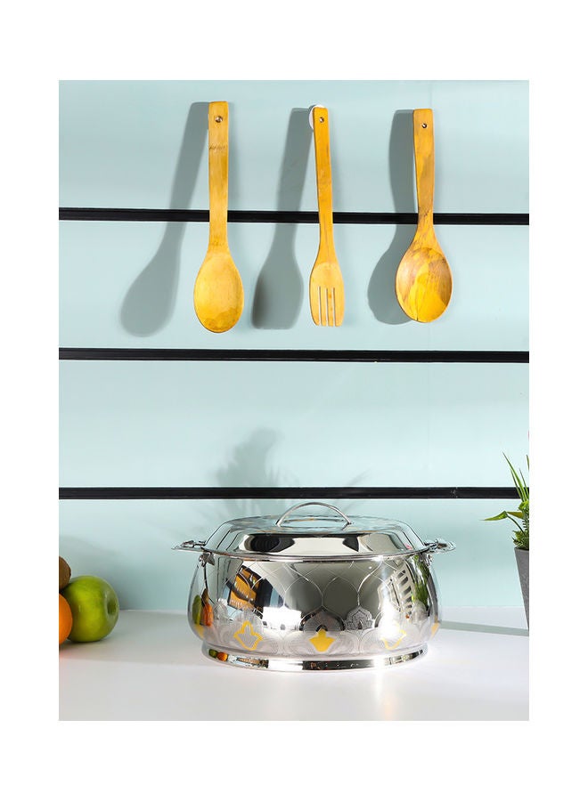 Royalford Food-Grade Hot And Cold Hotpot With Double Wall Vacuum Insulation| Firm Twist Lock To Keep Food Fresh For Long| Elegant And Unique Design Perfect For Rice Roti Curry| Silver and Golden Silver and Golden 26.5x26.5x14 cmml - Image 3