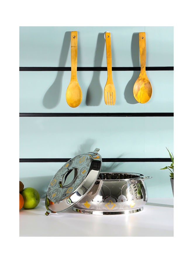 Royalford Food-Grade Hot And Cold Hotpot With Double Wall Vacuum Insulation| Firm Twist Lock To Keep Food Fresh For Long| Elegant And Unique Design Perfect For Rice Roti Curry| Silver and Golden Silver and Golden 26.5x26.5x14 cmml - Image 4