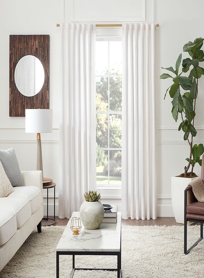 مود مجموعة قضبان ستائر MODE Premium Collection بقطر 1 بوصة مع أغطية طرفية عصرية وقضيب ستائر فولاذي قابل للتعديل يُثبت على الحائط، يناسب النوافذ من 36 بوصة إلى 72 بوصة، لون ذهبي مصقول - Image 3