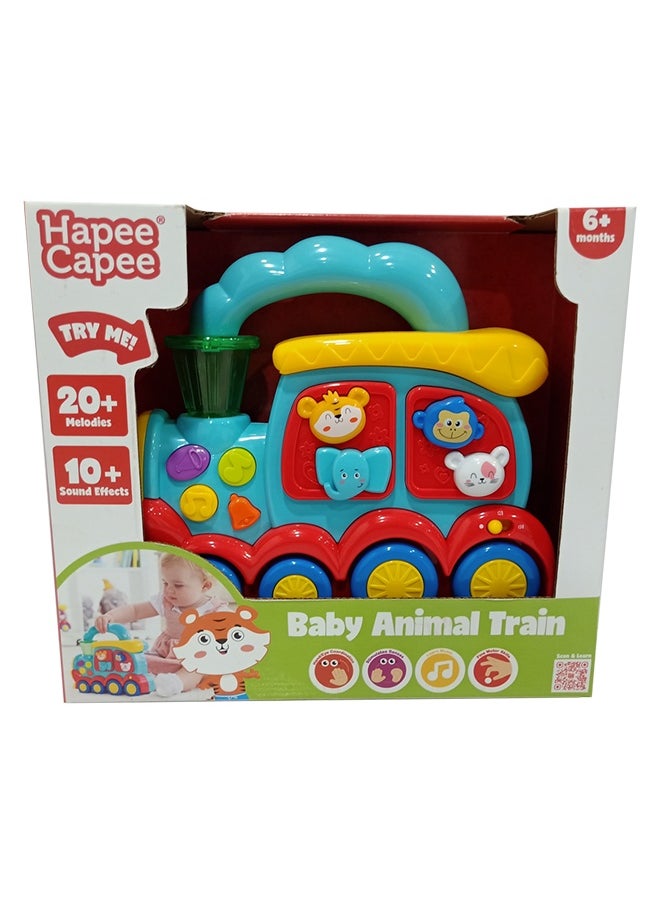 Hapee Capee Baby Animal Train, Animal Train toy for Babies & Toddlers, Includes flashing chimney light, 20 melodies, animal sounds, main horn and bell sounds, Gift toys for 6+ months.  - Image 1