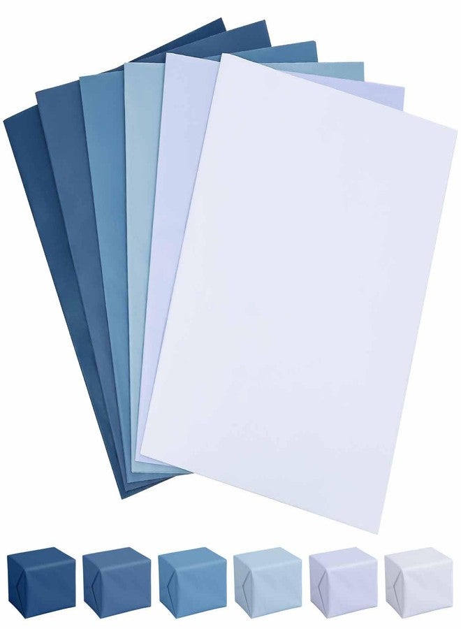 MUNILAIL 60 Sheets Dusty Blue Tissue Paper 14 x 20 Inches Gradient Blue Tissue Paper 6 Solid Blue Wrapping Papers for Birthday Wedding Baby Shower Gift Packing Crafts - Image 1