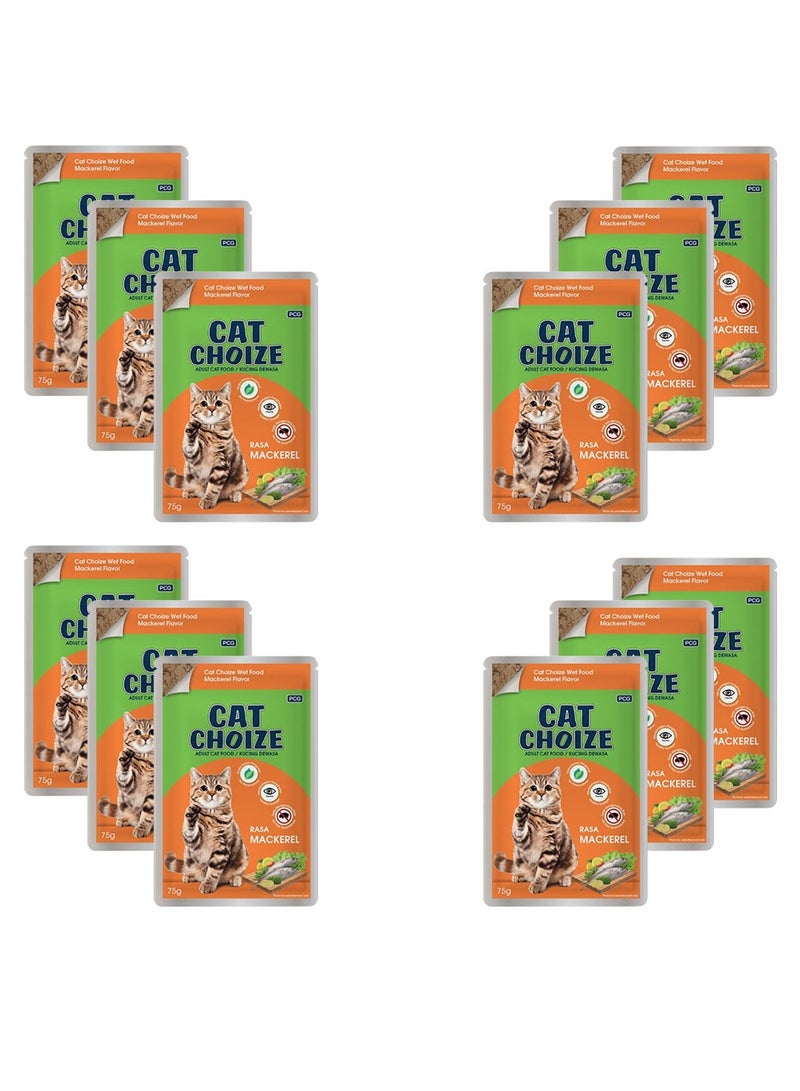 CAT'S CHOIZE Adult Cat Wet Food Mackerel Flavor 75 g x 12 - Image 2