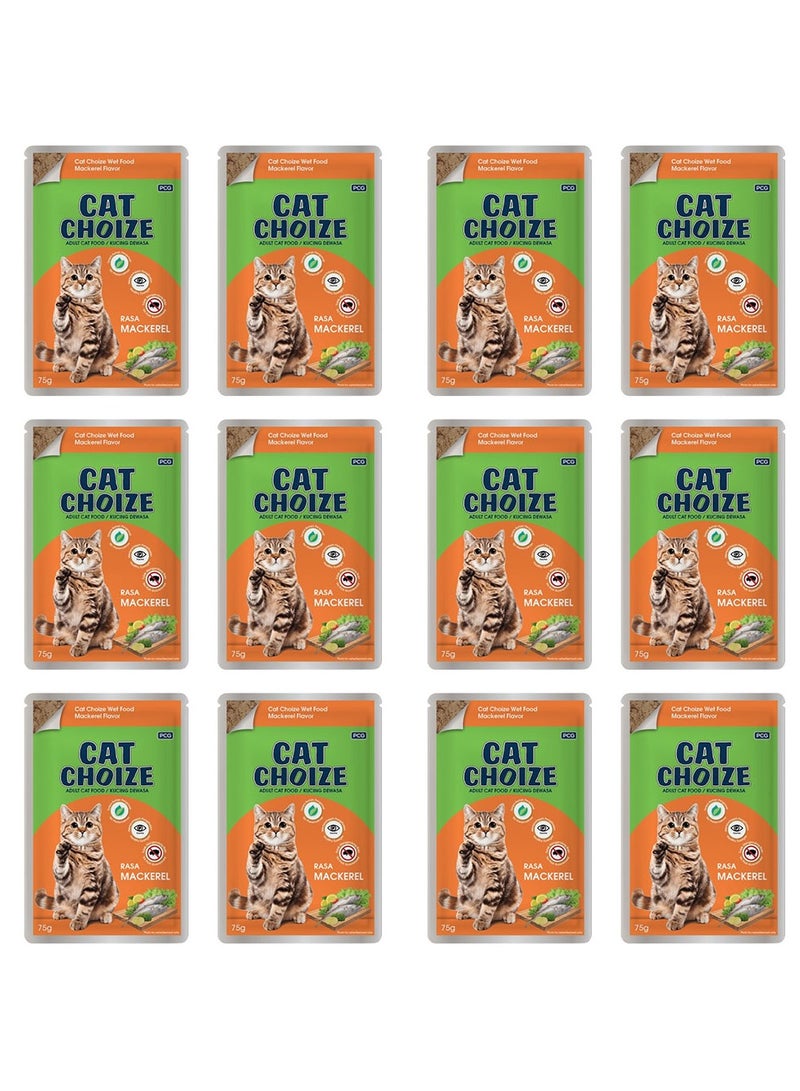 CAT'S CHOIZE Adult Cat Wet Food Mackerel Flavor 75 g x 12 - Image 1
