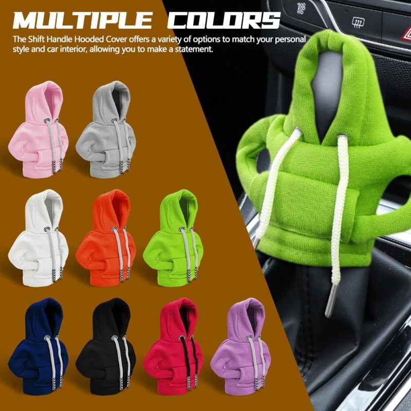 Gearshift Hoodie Cover: Green Soft Cotton Material - Universal Fit & Scratch Protection, Warm Grip for Car Interior Decoration - Image 4