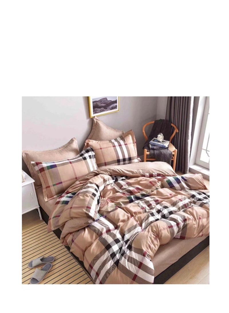 4pcs soft & breathable cotton single comforter for all seasons duvet inserted bedding set 