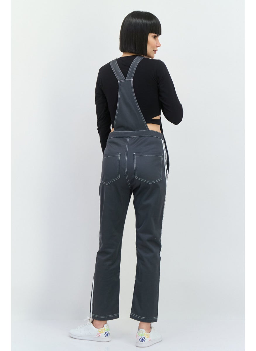 adidas Originals Women Sportswear Fit Outdoor Jumpsuits, Dark Grey  - Image 3