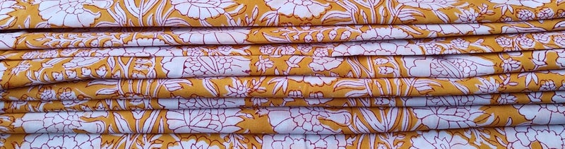 Kalap Floral Printed Cotton Cloth Materiel Indian Cotton Hand Block Print Fabric Running Jaipuri Hand Block Printed Women Dress Material Kurtis Natural 43 Inches 25 Meter - Image 2