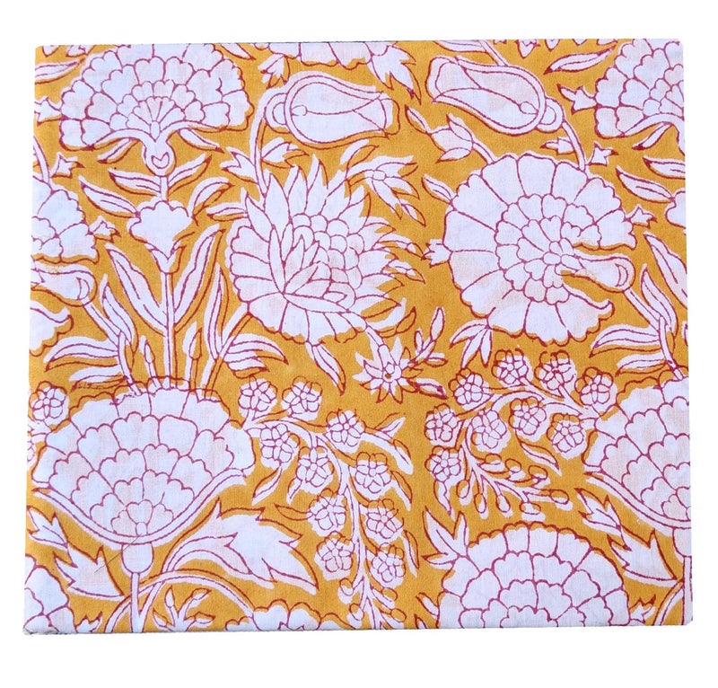 Kalap Floral Printed Cotton Cloth Materiel Indian Cotton Hand Block Print Fabric Running Jaipuri Hand Block Printed Women Dress Material Kurtis Natural 43 Inches 25 Meter - Image 4
