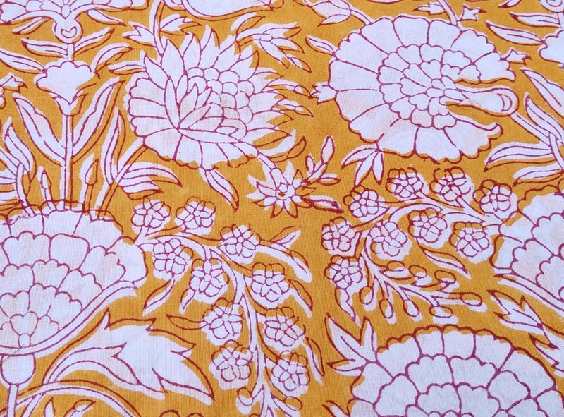 Kalap Floral Printed Cotton Cloth Materiel Indian Cotton Hand Block Print Fabric Running Jaipuri Hand Block Printed Women Dress Material Kurtis Natural 43 Inches 25 Meter - Image 5