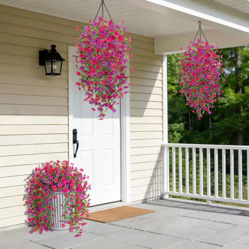 Hrobek Fake Artificial Hanging Flowers for Outdoors Decoration, 2 PCS Faux UV Resistant Artificial Outdoor Flowers, Fake Plants Look Real Daisy No Fade Spring Decor for Porch Home Patio Balcony and Yard - Image 5