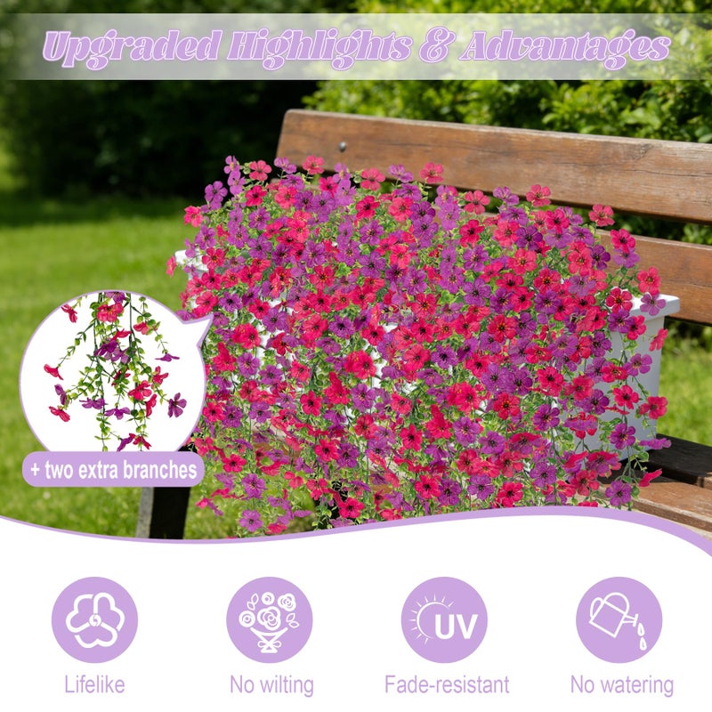 Hrobek Fake Artificial Hanging Flowers for Outdoors Decoration, 2 PCS Faux UV Resistant Artificial Outdoor Flowers, Fake Plants Look Real Daisy No Fade Spring Decor for Porch Home Patio Balcony and Yard - Image 4